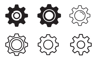 Gear setting icon set. Cog wheel icon. Gear wheel icons. Gear setting icon collection. Setting Icons Mega Bundle. Gear icon line, thin, vector, set, icons, design