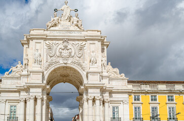 Fototapeta premium The Rua Augusta Arch, historical building in Lisbon, Portugal
