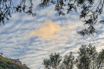 Colorful clouds at sunset time