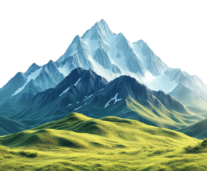 Majestic mountain landscape serene green hills digital bright environment aerial view tranquility