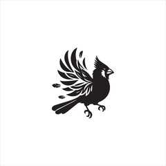 Black Silhouette Vector bird on a branch