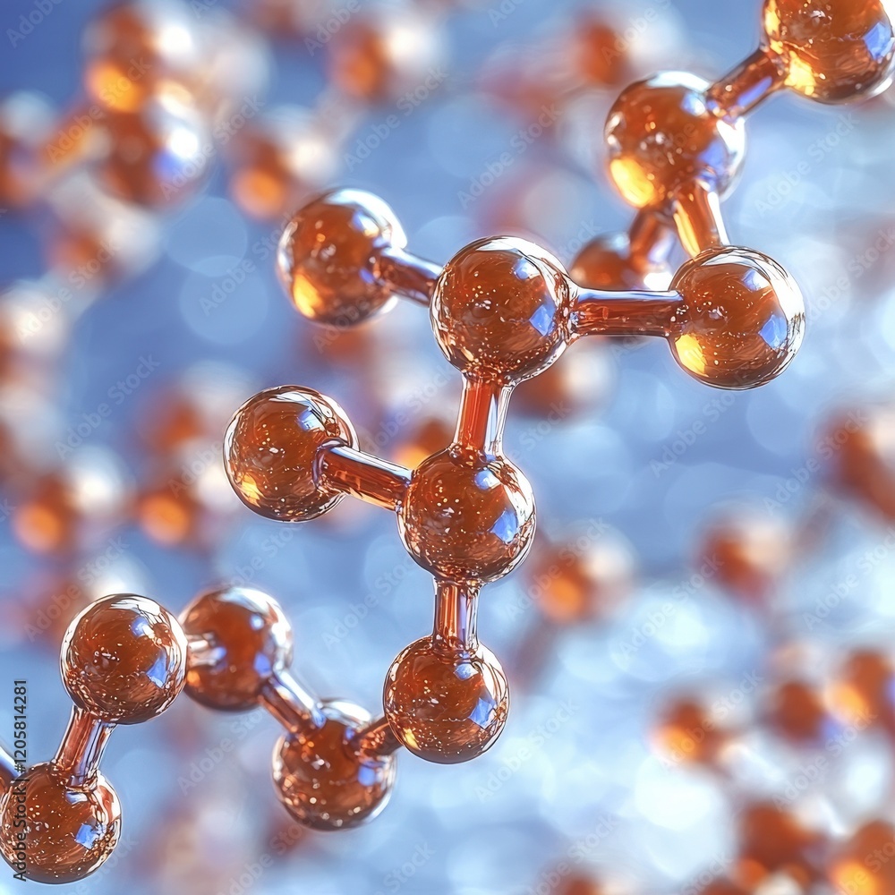 Aufkleber intricate amber molecular structures: a microscopic 3d rendering