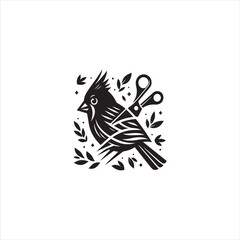 Black Silhouette Vector bird on a branch