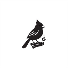 Black Silhouette Vector bird on a branch