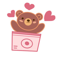 happy bears celebrating valintine's