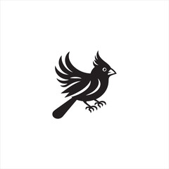 Black Silhouette Vector bird on a branch