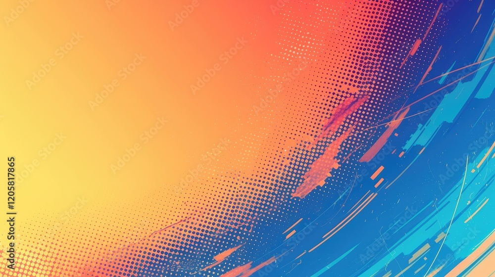 Poster Abstract colorful background with gradient and brush strokes.