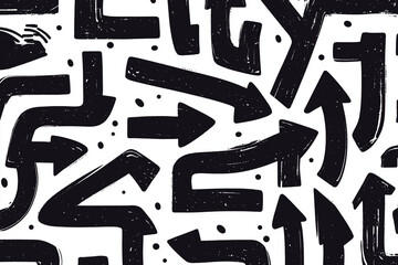 Squiggle line dashed arrows