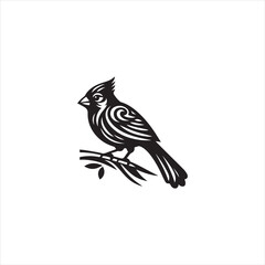 Black Silhouette Vector bird on a branch