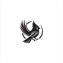 Black Silhouette Vector bird on a branch