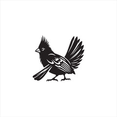 Black Silhouette Vector bird on a branch