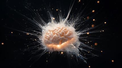 Fototapeta premium Brain Energy Surge Illustration Representing Stress and Stimulation