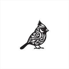 Black Silhouette Vector bird on a branch