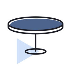 Round table vector icon. Furniture sign