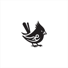 Black Silhouette Vector bird on a branch