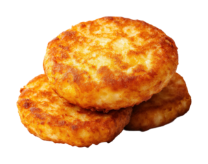 Crispy potato latkes food culinary delight top view perspective