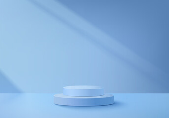 3d background products display podium scene with geometric platform. background vector 3d rendering with podium. stand to show cosmetic products. Stage showcase on pedestal display beige studio