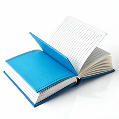 open blue book on white