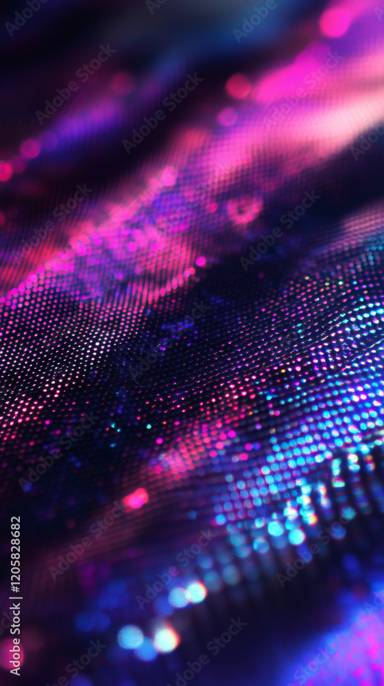 Aufkleber wavy holographic surface reflecting vibrant pink and blue light, creating a mesmerizing visual effec