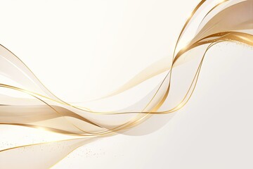 Elegant gold and white abstract wave background design.