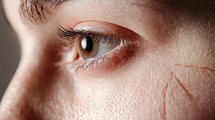 A zoomed-in view of a scar fading over time, showcased in a healing progression montage.