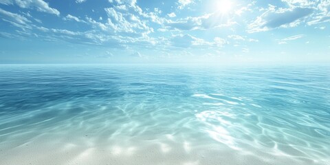 Obraz premium Serene Ocean View with Clear Blue Sky and Gentle Waves