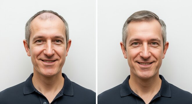 Male hair transformation before and after journey for confidence boost