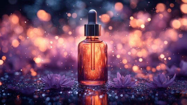 meditative background, with a product focused front, think etherial, magical, color tones in the golds or purple ish colors, 