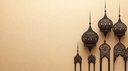 Elegant Islamic Architectural Lanterns and Arches Design