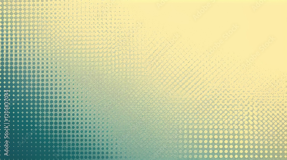 Poster abstract halftone background with teal and beige gradient.