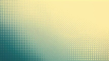 Abstract halftone background with teal and beige gradient.