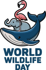 World wildlife day cartoon design vector art and illustration.