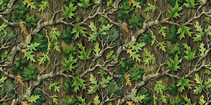 Seamless Mossy Oak tree hunting pattern perfect for camouflage in the forest, Mossy Oak camo, green camouflage