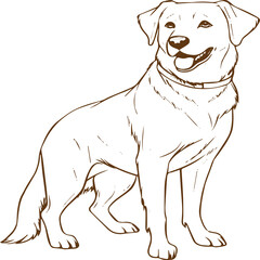 Fototapeta premium line art dog with colorful