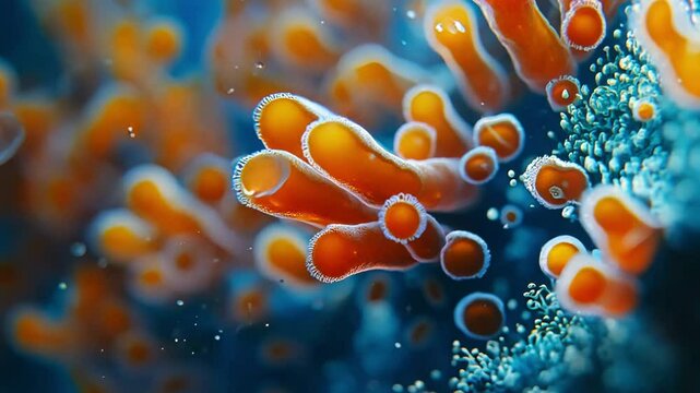 beautiful coral cells footage