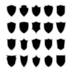 Shield vector set. Simple and minimal design template
