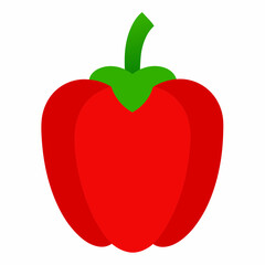  Red capsicum vector on white background 