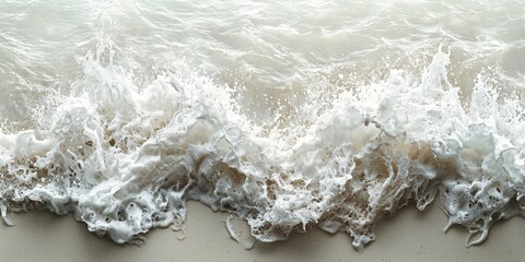 Gentle Waves Crashing on Sandy Beach Shoreline