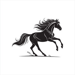 Dynamic Galloping Horse Silhouette