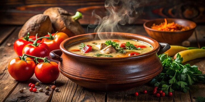 Delicious Turkish Kelle Paca Soup in Clay Pot - Traditional Recipe