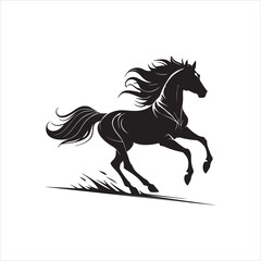 Dynamic Galloping Horse Silhouette