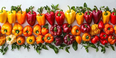Colorful Variety of Fresh Bell Peppers on Display
