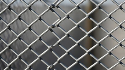 Steel Chain Link Fence Pattern Metallic Mesh Abstract Close-up