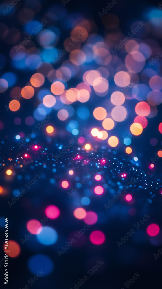 Poster colorful bokeh lights blurring into vibrant festive pattern, generating magical celebration atmosphe