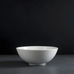 White porcelain bowl on a black background