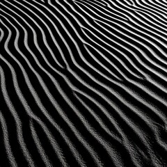 Desert sand dune ripple patterns, monochrome texture background
