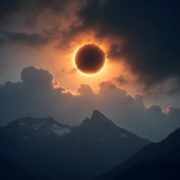 Eerie Solar Eclipse Shadowing Mountain Range