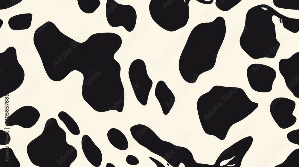 Aufkleber abstract black and white cowhide pattern design for background use
