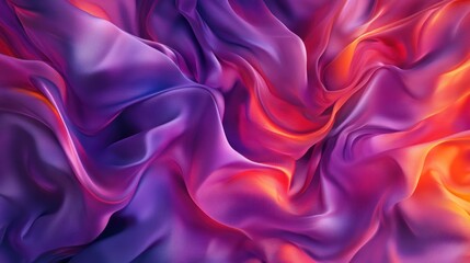 Obraz premium Abstract swirling purple orange fabric texture background, digital art, design element