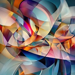 Obraz premium Abstract swirling colorful shapes digital art, vibrant background, website design